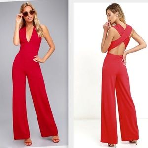 Lulus Backless Red Jumpsuit